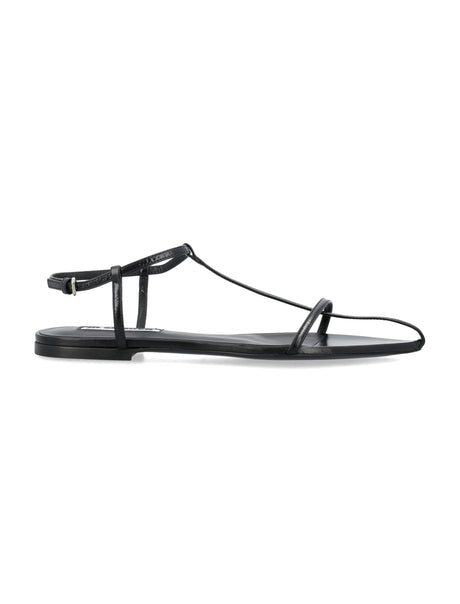 JIL SANDER Pointed Toe Flat Cage Sandals for Women