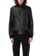 TOM FORD Funnel Neck Grain Leather Bomber Jacket - Size 50