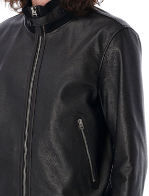 TOM FORD Funnel Neck Grain Leather Bomber Jacket - Size 50