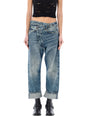 R13 Asymmetrical Cropped Wide Leg Jeans - Size 26