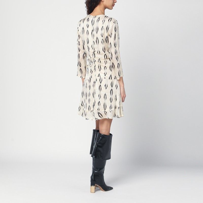 ISABEL MARANT Geometric Print Silk Dress with Lurex Details