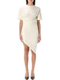 MUGLER Asymmetric Draped Mini Dress with Piercing Detail