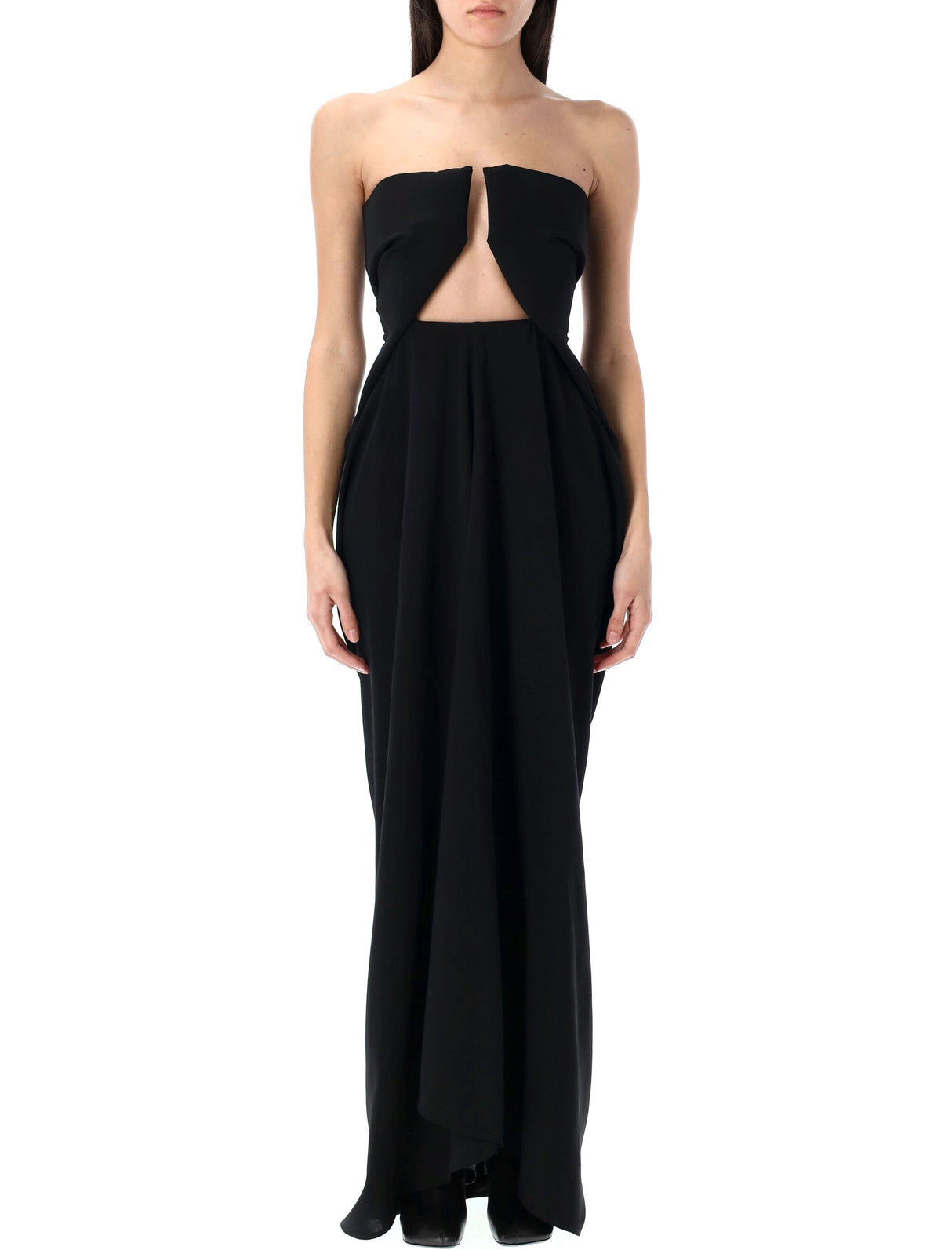 RICK OWENS Structured Strapless Gown with High Split - Size 40