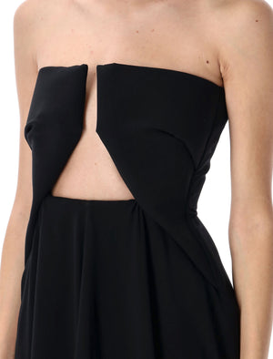 RICK OWENS Structured Strapless Gown with High Split - Size 40