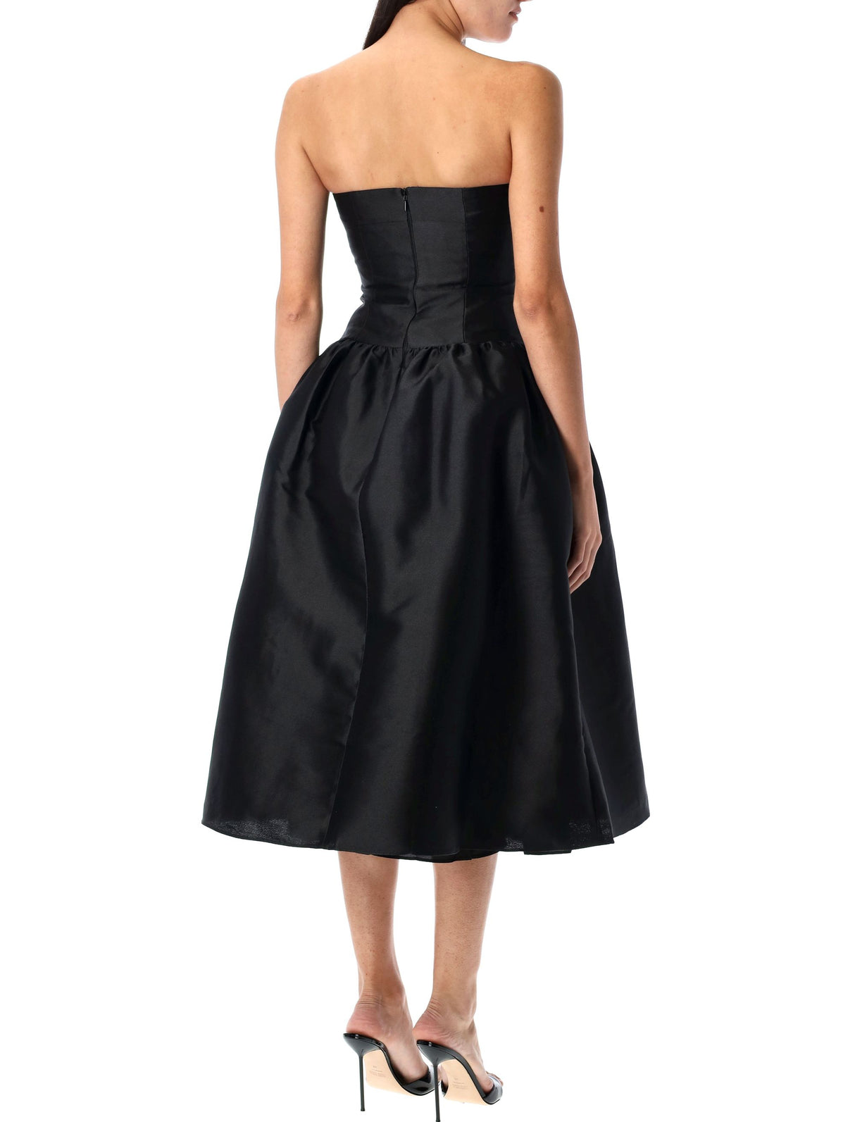 SELF-PORTRAIT Chic Taffeta Bow Midi Dress - Size 6