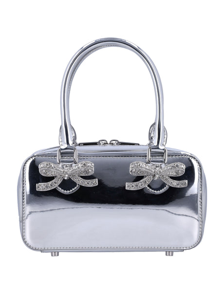 SELF-PORTRAIT Chic Metallic Leather Mini Tote Handbag