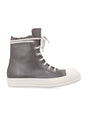 RICK OWENS High-Top Leather Sneakers with Shark-Tooth Bumper Sole