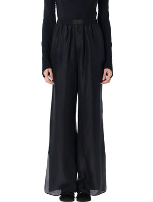 MM6 MAISON MARGIELA Relaxed Fit Silk Pants with Button Placket - Size 40