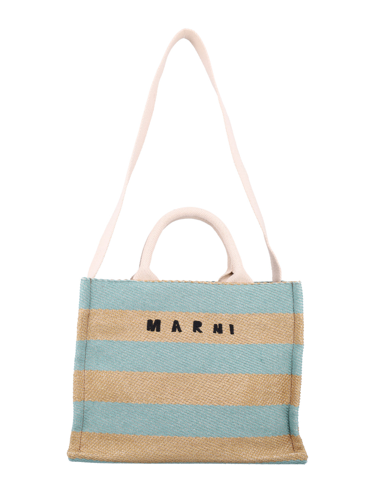 MARNI Mini Raffia-Effect Small Tote Handbag