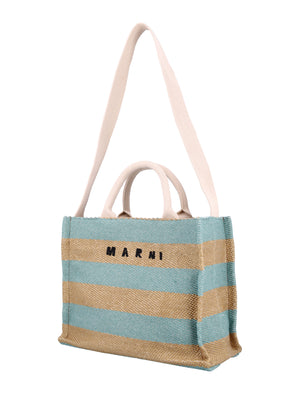 MARNI Mini Raffia-Effect Small Tote Handbag