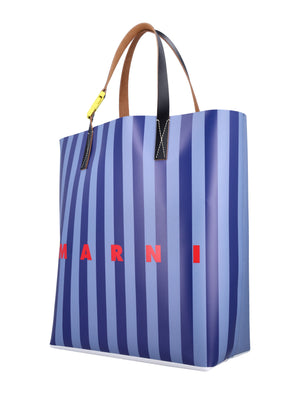 MARNI Striped Tribeca Shopping Handbag - 40x33x15 cm