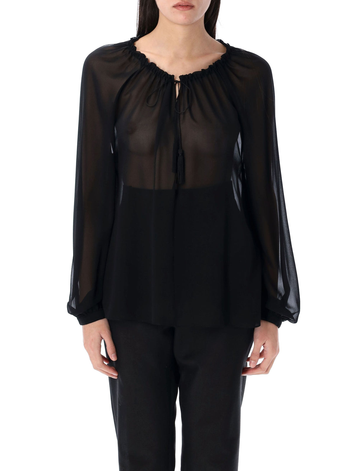 TOM FORD Silk Blouse with Drawstring - Size 40