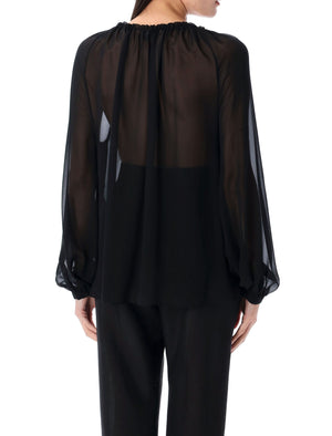 TOM FORD Silk Blouse with Drawstring - Size 40