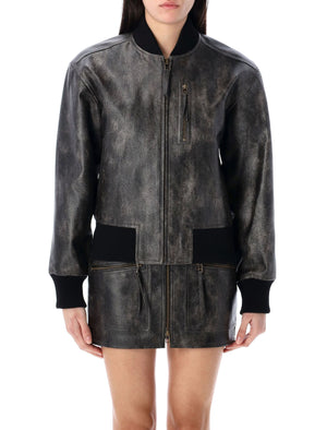 ISABEL MARANT ETOILE Crisley Leather Bomber Jacket - Women’s