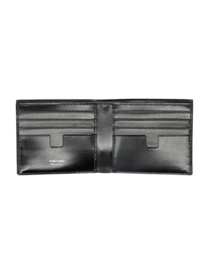 TOM FORD Mini Bifold Wallet in Eel Print Leather