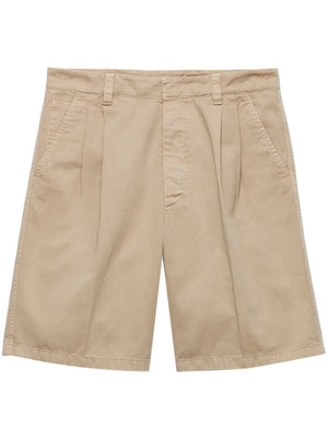 PRADA Vintage-Effect Cotton Bermuda Shorts