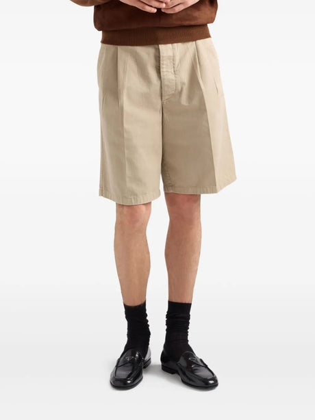 PRADA Vintage-Effect Cotton Bermuda Shorts