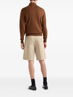 PRADA Vintage-Effect Cotton Bermuda Shorts