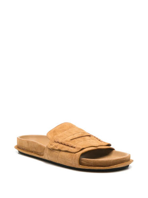 JACQUEMUS Men's Leather Suede Moccasin Sandals