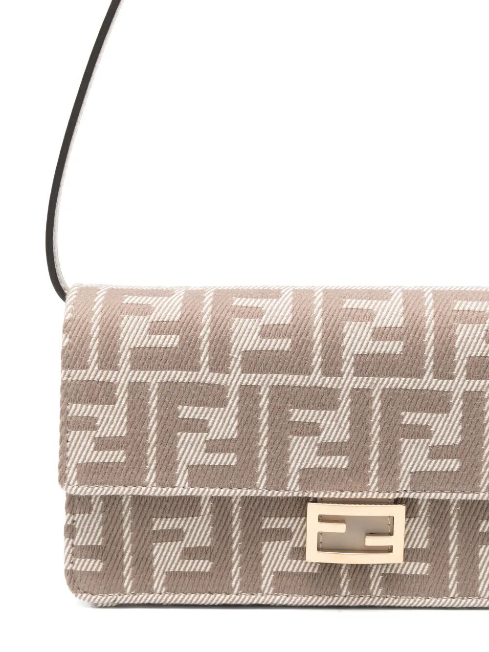 FENDI Denim-Effect FF Jacquard Mini Wallet on Chain Baguette (W 21 x H 11.5 x D 5 cm)