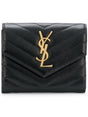 SAINT LAURENT PARIS Compact Tri-Fold Wallet - W 12.5 x H 10 x D 2.5 cm