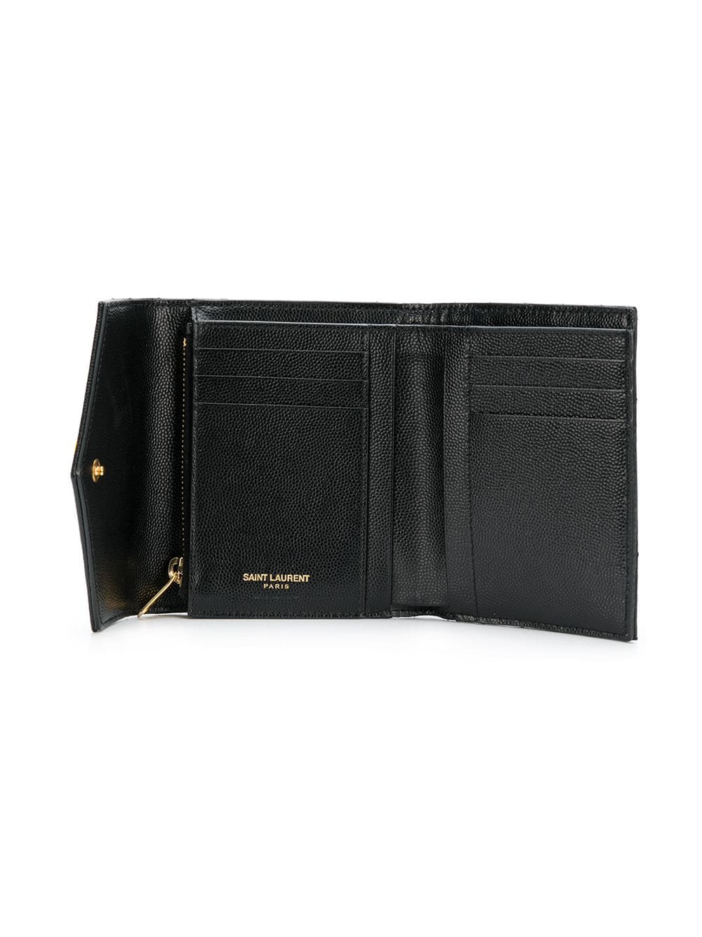 SAINT LAURENT PARIS Compact Tri-Fold Wallet - W 12.5 x H 10 x D 2.5 cm