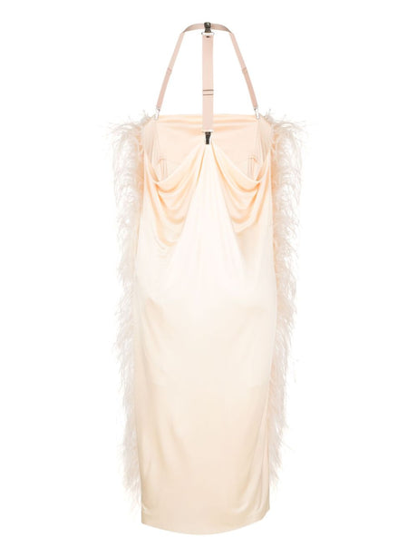 MAX MARA SPORTMAX Feathered Mini Draped Dress