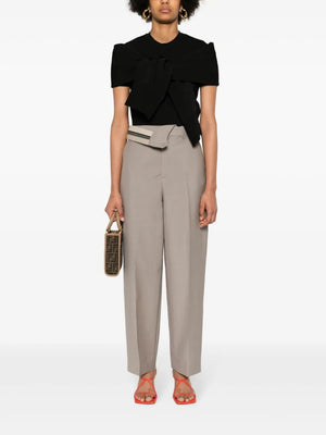 FENDI Asymmetrical Mohair Blend Tailored Pants