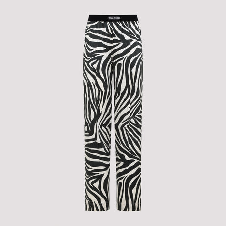 TOM FORD Zebra Print Silk Pants