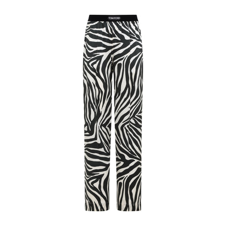 TOM FORD Zebra Print Silk Pants