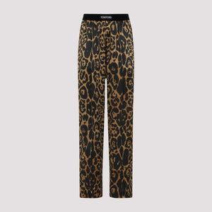 TOM FORD Leopard Print Silk Pants