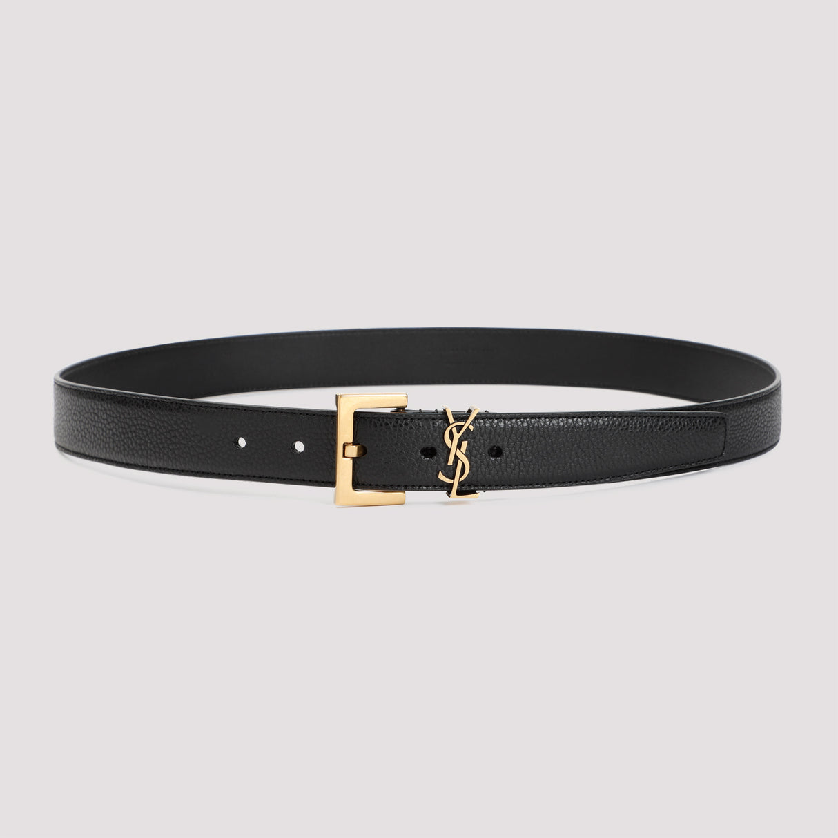 SAINT LAURENT Genuine Grained Leather Belt - 2.8cm Wide