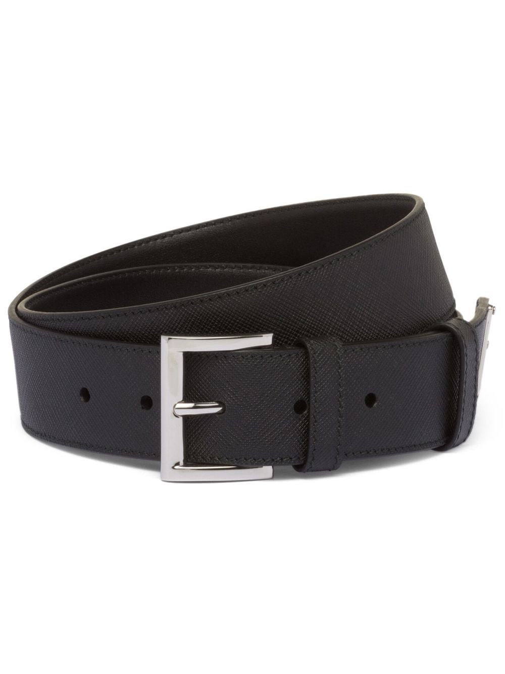 PRADA Elegantly Crafted Saffiano Leather Belt with Triangular Logo (3.5 cm Height)