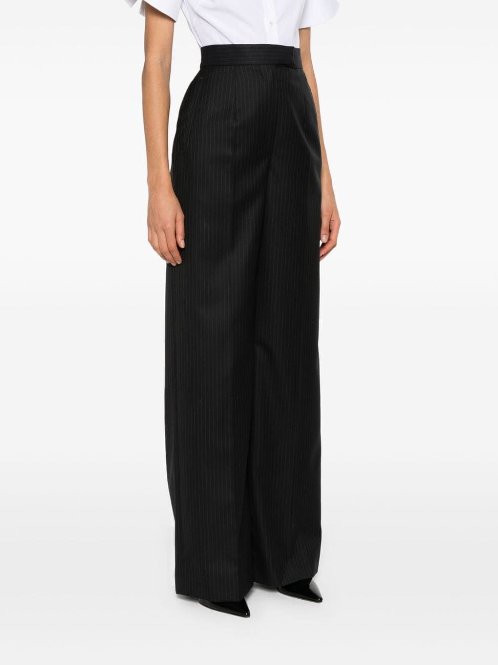 ALEXANDER MCQUEEN High-Waisted Wide Leg Wool Pants