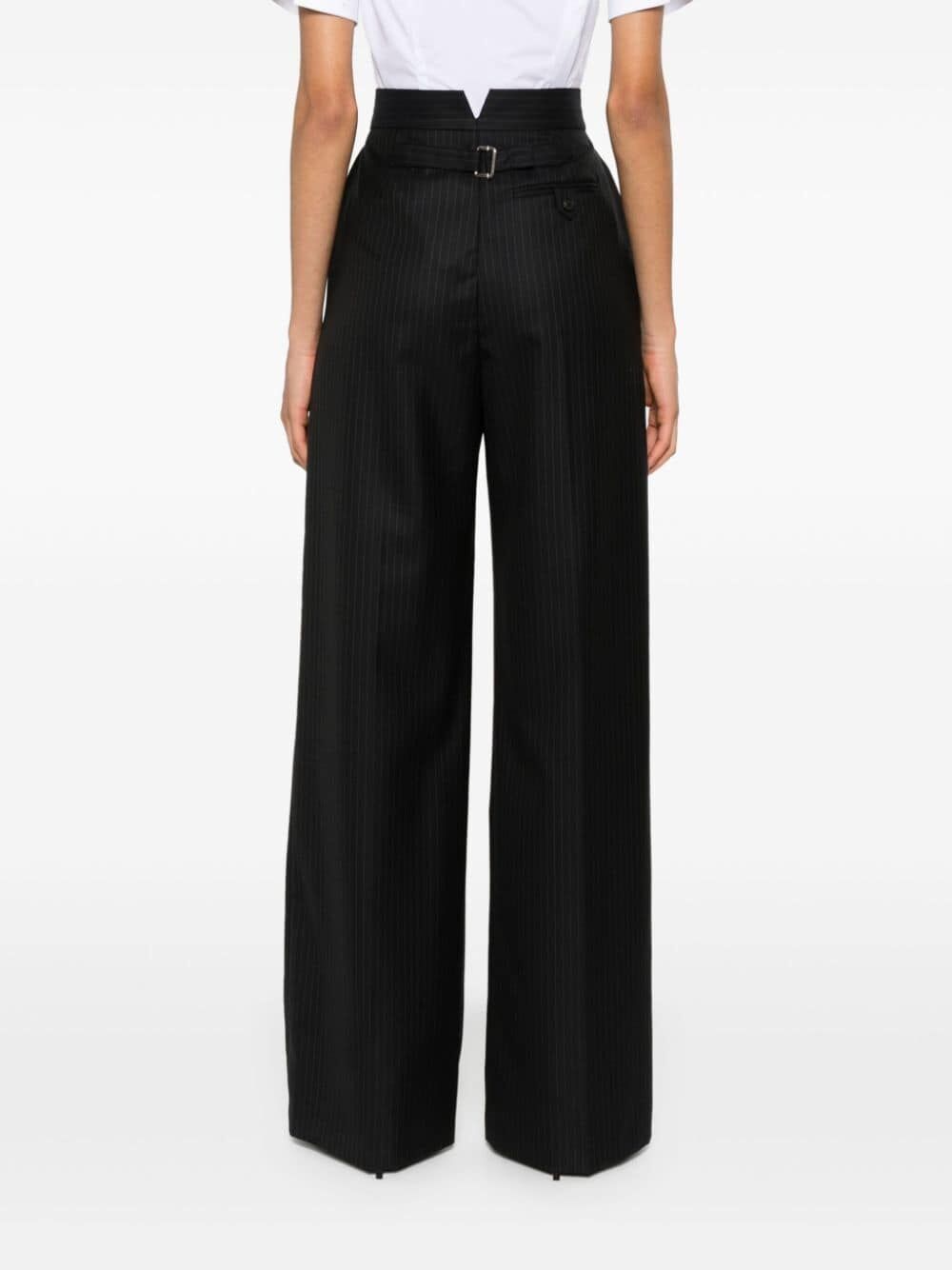 ALEXANDER MCQUEEN High-Waisted Wide Leg Wool Pants