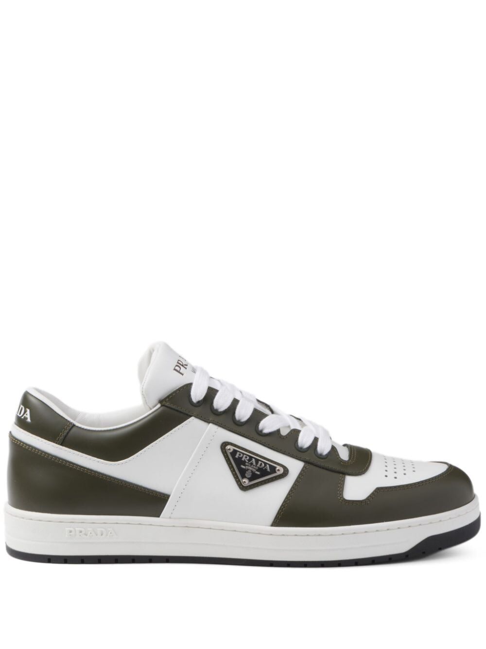 PRADA Downtown Bicolor Leather Sneakers with 3.5 cm Sole for Women