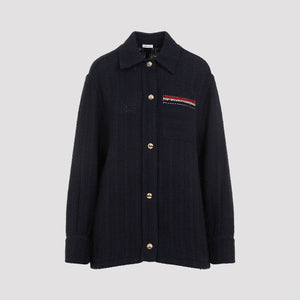 THOM BROWNE Shirt Jacket with Modern Fabric Blend