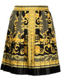 VERSACE High-Waisted Silk Pleated Mini Skirt