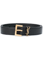 SAINT LAURENT PARIS Cassandre Square Buckle Belt in Smooth Leather - 3 cm Height