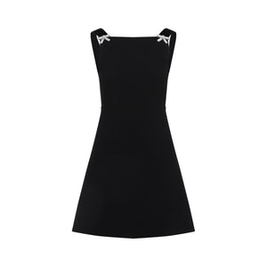 PRADA Elegant Bow Crystal Mini Dress