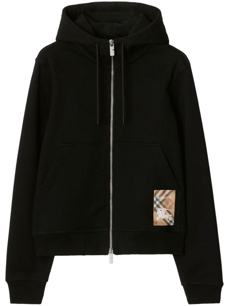 BURBERRY LONDON ENGLAND Men's Cotton Zip Hoodie with Check Label