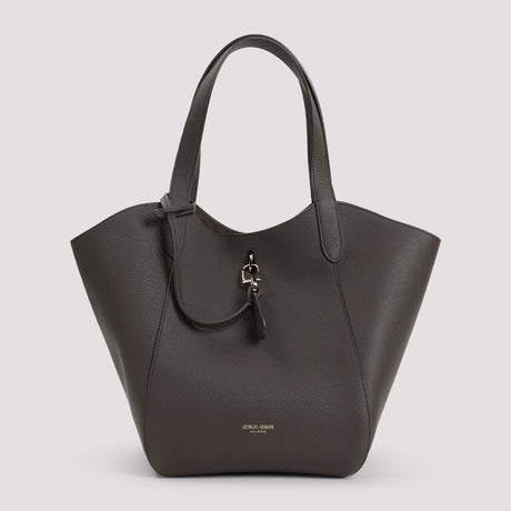 GIORGIO ARMANI Classic Leather Shoulder Bag - W:21cm H:28cm D:21cm