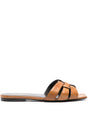 SAINT LAURENT PARIS Men's Eel Skin Flat Tribute Sandals - Spring/Summer 2024