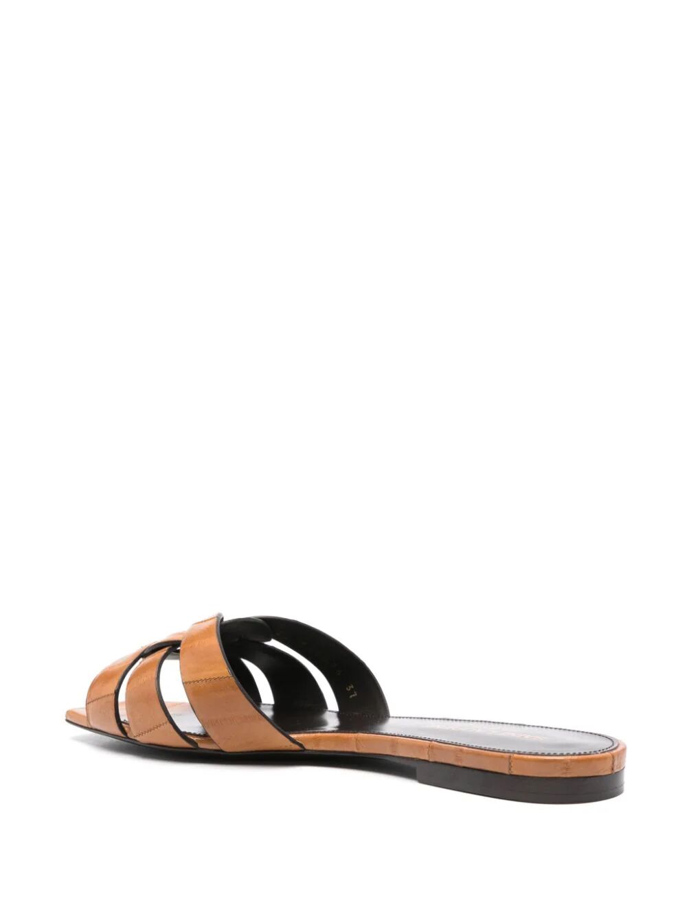 SAINT LAURENT PARIS Men's Eel Skin Flat Tribute Sandals - Spring/Summer 2024