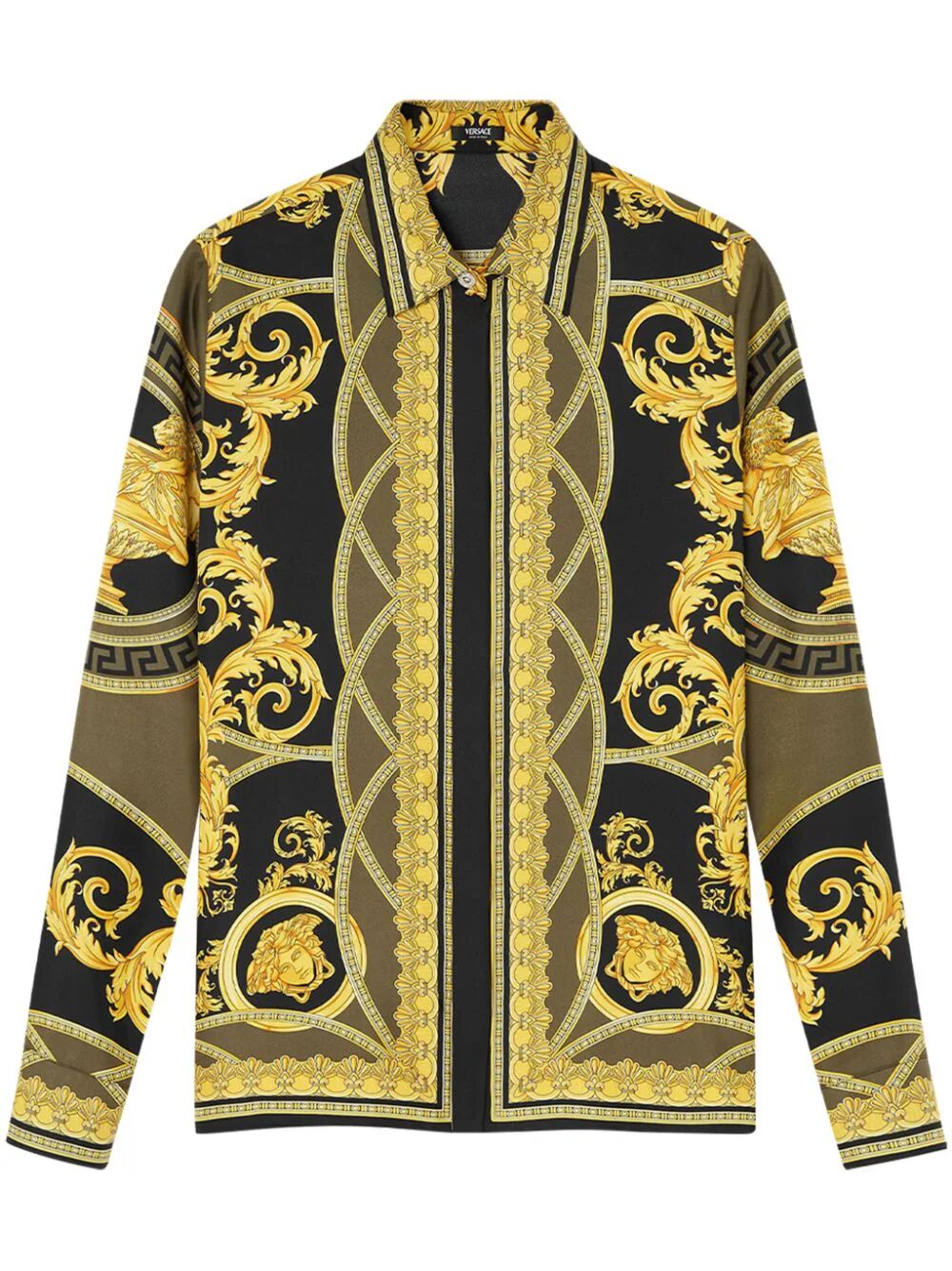 VERSACE Divine Print Silk Shirt for Men