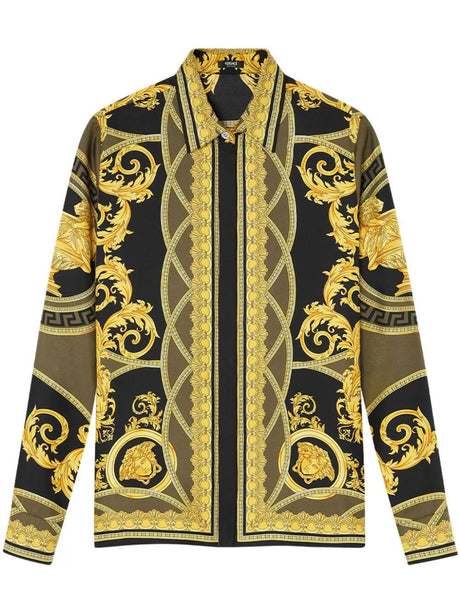 VERSACE Divine Print Silk Shirt for Men