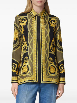 VERSACE Divine Print Silk Shirt for Men