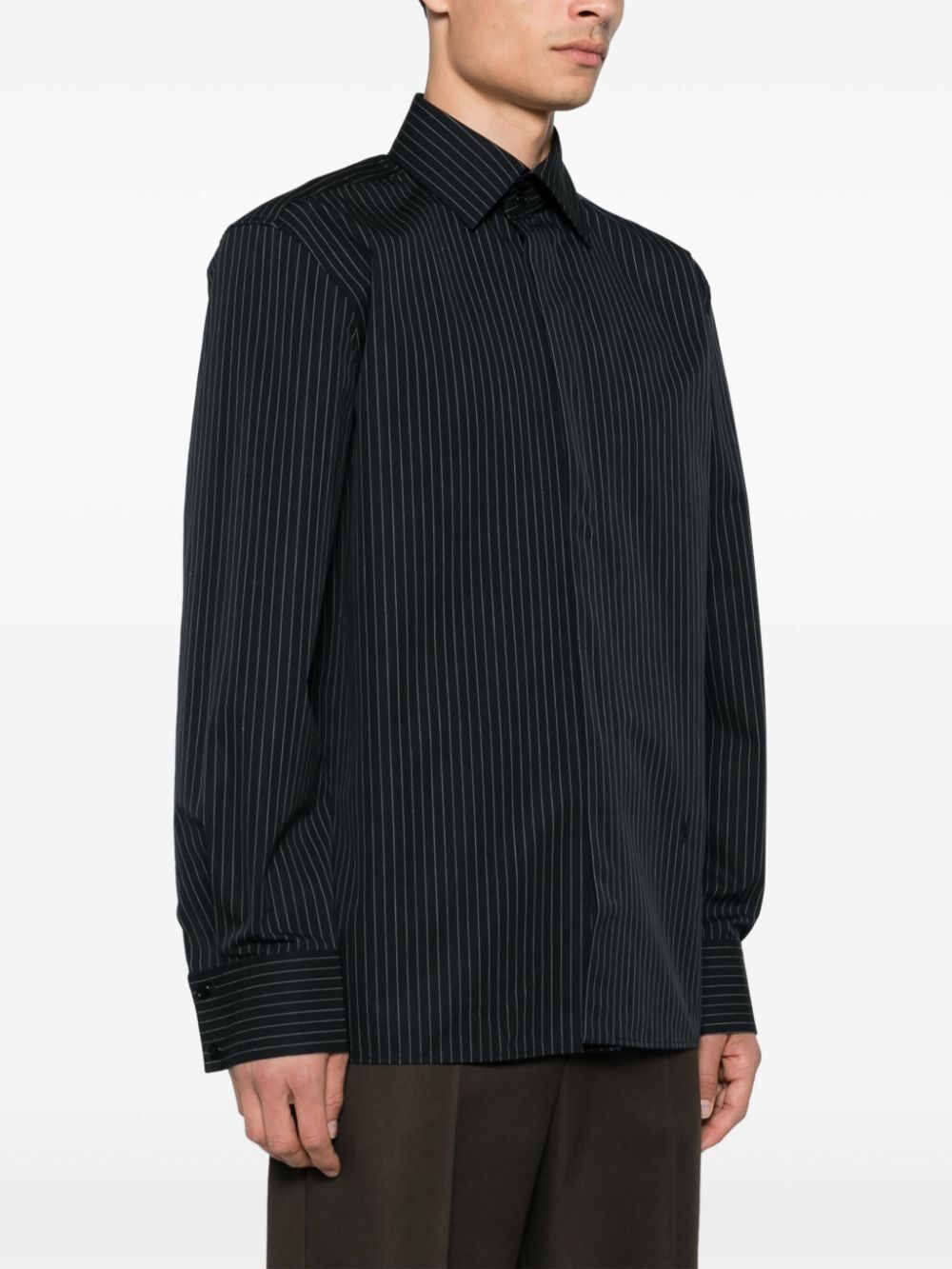 SAINT LAURENT PARIS Chic Striped Loose Fit Shirt