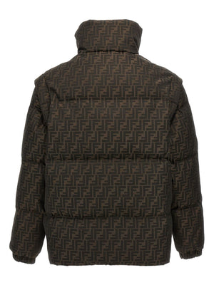 FENDI FF Jacquard Nylon Puffer Jacket for Women