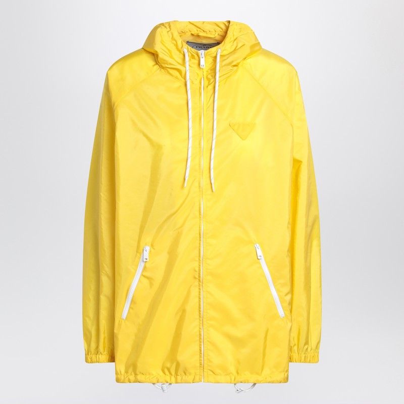 PRADA Lightweight Waterproof Raincoat with Hood and Drawstring Details for Women - SS25